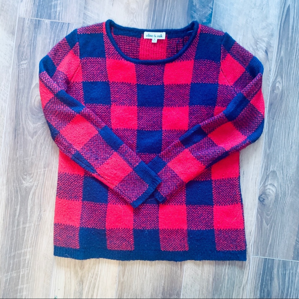CONSIGNED | Olive + Oak Buffalo Plaid Sweater